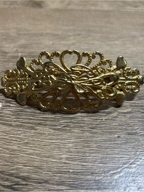 Vintage Signed Gerry’s Gold Tone Filigree Hearts And Bows